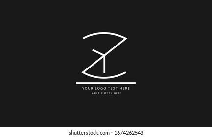 ZY YZ abstract vector logo monogram template
