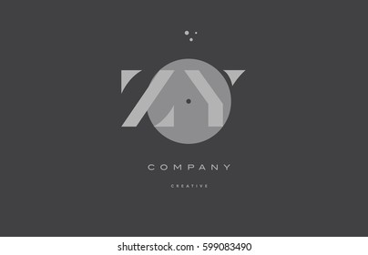 zy z y  grey modern stylish alphabet dot dots eps company letter logo design vector icon template 