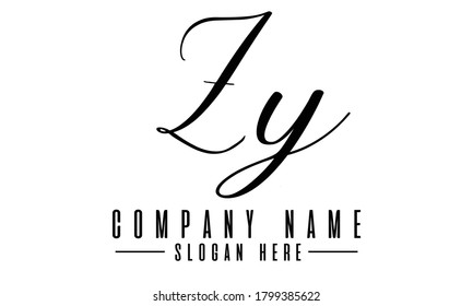 ZY or Z Y initial logo template design 