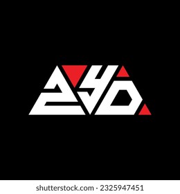 ZYD triangle letter logo design with triangle shape. ZYD triangle logo design monogram. ZYD triangle vector logo template with red color. ZYD triangular logo Simple, Elegant, and Luxurious design.