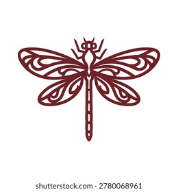 Zygoptera insect icon isolated as a simple flat graphic design element for creative branding on white background