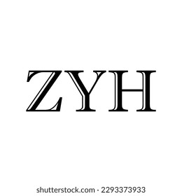 ZYH Letter Logo Design Vector