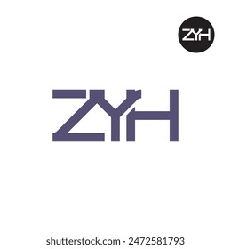 ZYH Logo Letter Monogram Design
