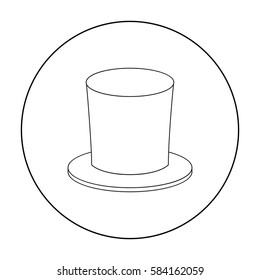 Zylinder icon in outline style isolated on white background. Theater symbol stock vector illustration