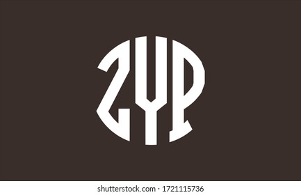 ZYP Circle Emblem Abstraktes Monogramm Buchstaben Zeichen Vektorlogo Vorlage