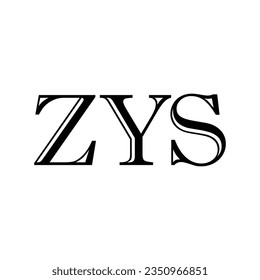 ZYS Letter Logo Design Vector