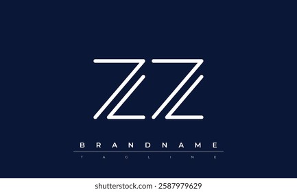 ZZ Abstract letter logo. This logo icon incorporate with abstract shape in the creative way