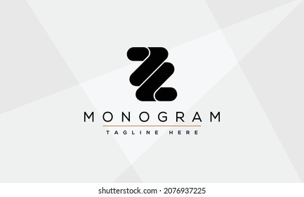 ZZ Alphabet initial Letter Monogram Icon Logo vector illustration