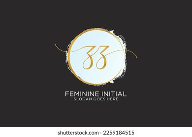 Logotipo de escritura a mano ZZ con plantilla de círculo, firma vectorial, boda, moda, floral y botánica con plantilla creativa.