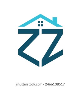 ZZ House Logo Design Template. Letter ZZ Logo for Real Estate, Construction or any House Related Business