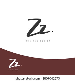 ZZ Escritura a mano inicial o logotipo manuscrito para la identidad. Logo con firma y estilo dibujado a mano.