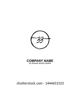 ZZ Initial handwriting logo template vector