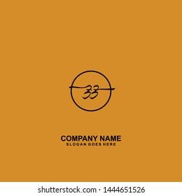 ZZ Initial handwriting logo template vector
