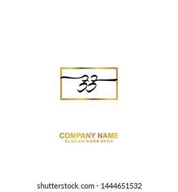 ZZ Initial handwriting logo template vector