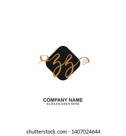 ZZ Initial handwriting logo vector