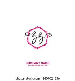 ZZ Initial handwriting logo vector
