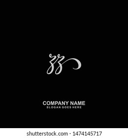 ZZ Initial handwriting logo vector