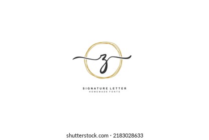 ZZ Initial letter handwriting and  signature logo. A concept with template element.
