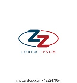 ZZ initial letter linked uppercase logo
