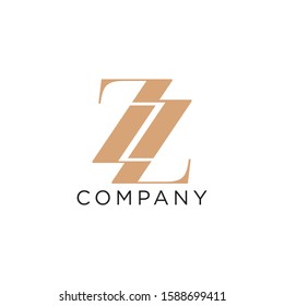 ZZ initial logo design luxury premium beauty