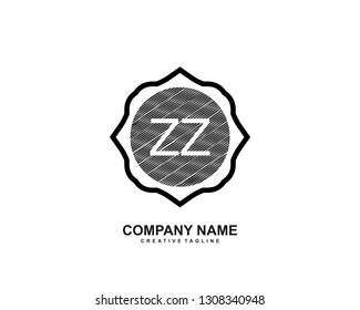 ZZ initial logo template vector