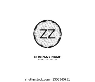 ZZ initial logo template vector