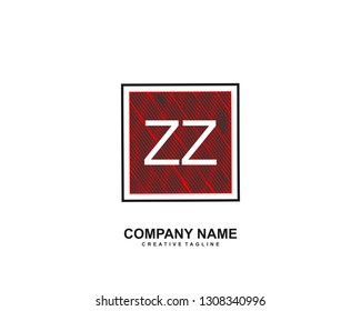 ZZ initial logo template vector