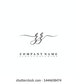 ZZ Initial luxury handwriting logo vector