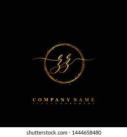ZZ Initial luxury handwriting logo vector
