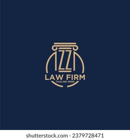 ZZ initial monogram for law firm with creative circle line