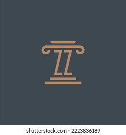 Erstmalige ZZ-Monographie für das Logo der Anwaltskanzlei mit Säulendesign