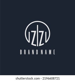 ZZ initial monogram logo with circle style dsign