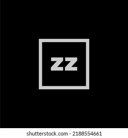 ZZ initial monogram logo with creative square style design