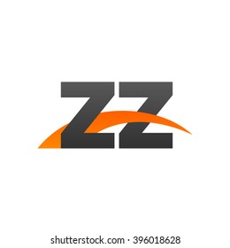 ZZ initial overlapping swoosh letter logo black orange