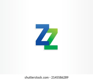 ZZ initial vector icon logo design