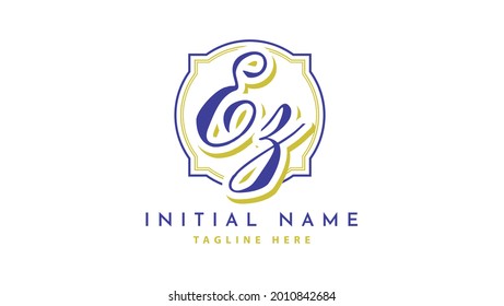 ZZ Initials, handwriting logo vector