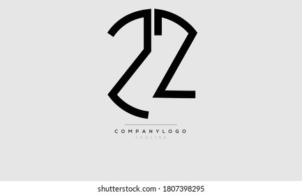 ZZ initials monogram letter text alphabet logo design