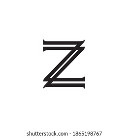 ZZ letter abstract logo template