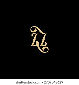 ZZ Buchstabe anfängliches königliches Konzept Barock Stil Design Monogramm modernes Logo