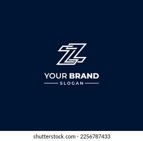 ZZ letter logo design template elements. Modern abstract digital alphabet letter logo. Vector illustration.
