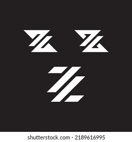 Letra ZZ Iniciales de tiografía Monograma Diseño de logotipo moderno futurista