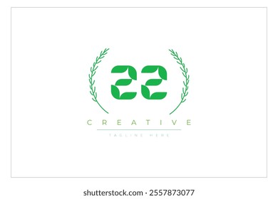 ZZ letters eco logo with leaf. Fresh nature and healthy leaf logo design.