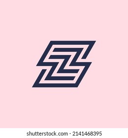 ZZ logo. 2 letter Z perfectly combined into a new, modern and original Logo