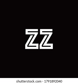 Logo de ZZ monograma con plantilla de diseño de línea abstracta