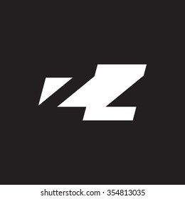 ZZ negative space letter logo black background