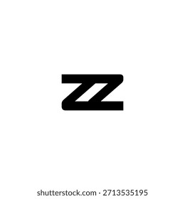 Logotipo del monograma del espacio negativo de ZZ – diseño minimalista moderno de la marca de letras