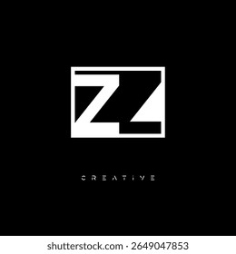 ZZ Negative Space Monogram – Minimalist Black and White Letter mark Logo for Creative Branding, Fashion Identity and Modern Design Concepts
