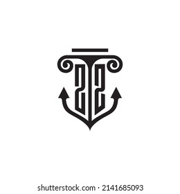 ZZ-Säule und Ankerkombinationskonzept-Logo auf höchstem Qualitätsniveau