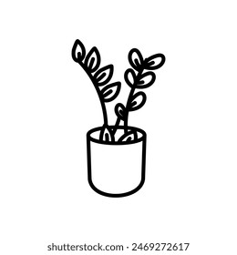 Zz Plant Isolated Icon, vector illustration