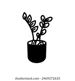 Zz Plant Isolated Icon, vector illustration